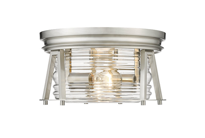 Flush Mount Z-Lite 491F2-BN Brushed Nickel Cape Harbor 2 Light Flush Mount Z-Lite